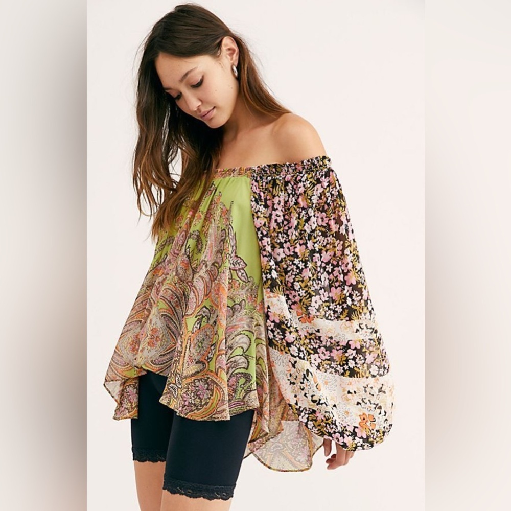Free People Roaming Around Floral Off-Shoulder Blouse
